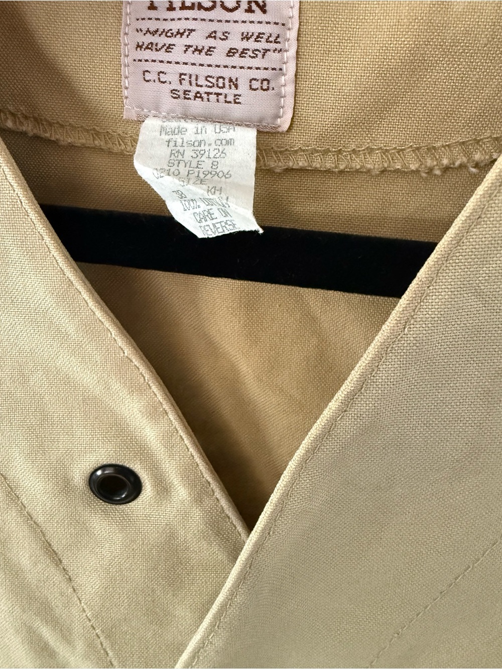 Vintage 2010 Filson  Tan Canvas Utility Vest - Men's Workwear size 38(m) - Picture 2 of 9